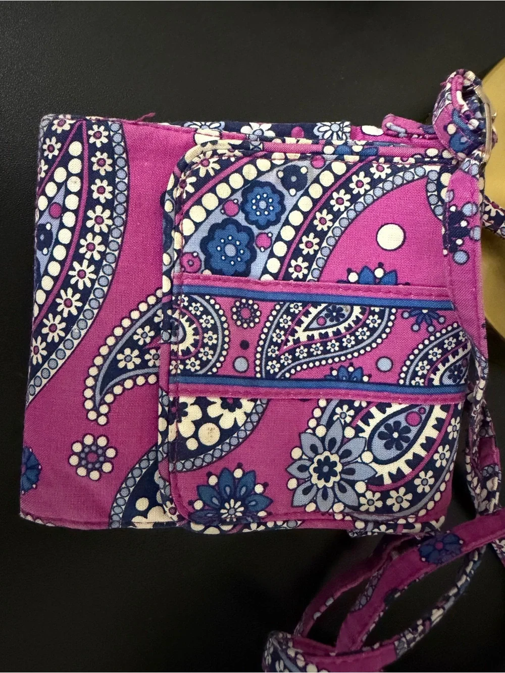 Vera Bradley Magenta and Blue Paisley Crossbody Bag